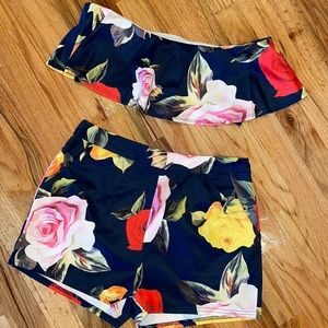 Two piece floral shorts set